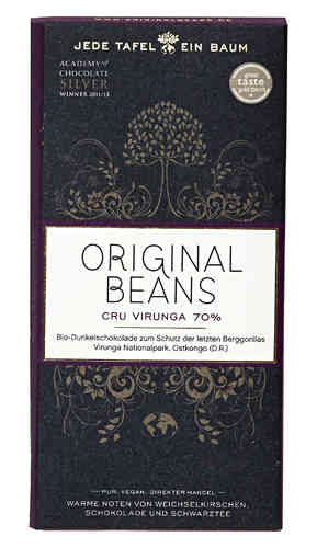 Cru Virunga 70% Bio Schokolade Original Beans