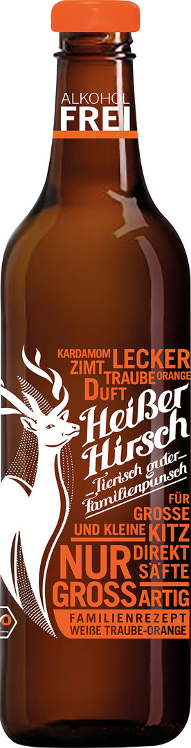 HEISSER HIRSCH Weiße Traube - Orange Familienpunsch Bio alkoholfrei ...