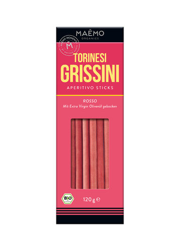 Grissini Rosso Aperitivo Sticks Bio Maemo Organics