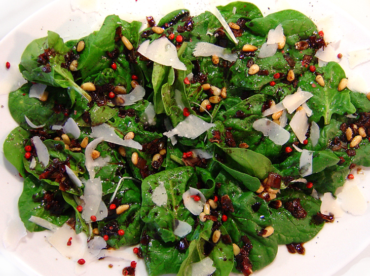 Salat vom Blattspinat - PRObioWEIN