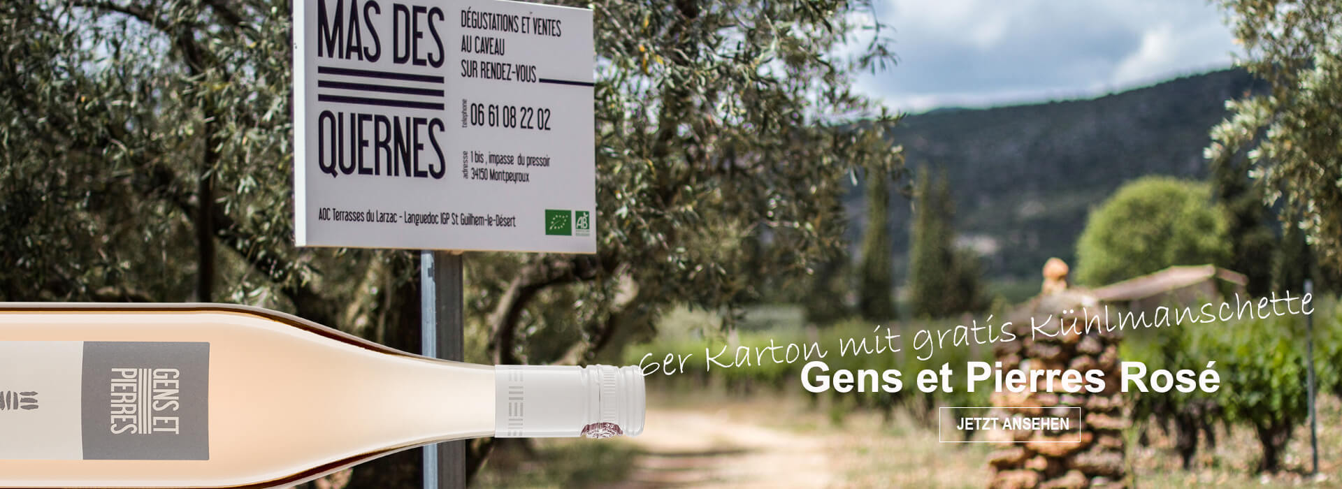 Gens et Pierres Rosé 6er Karton plus Gratis Kühlmanschette